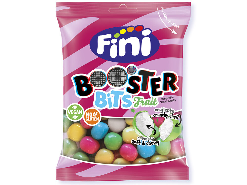 Жевательные конфеты "BOOSTER FRUIT" со вкусом клубники, малины 90гр FINI/Испания - фотография № 1