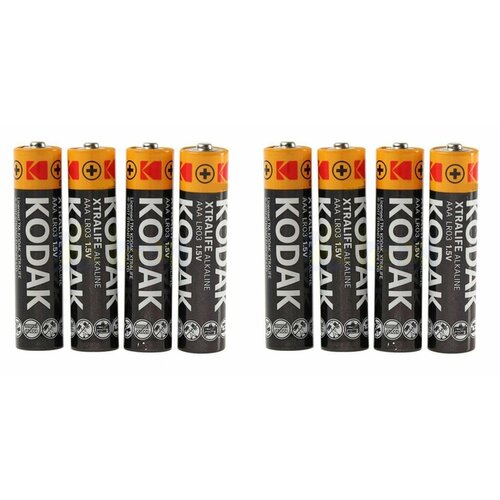 Батарейка Kodak Alkaline (мизинчиковые), AAA/LR03, 8 шт. батарейка kodak max super alkaline aaa lr03 блистер 10шт отрывной цена за 1шт 30953512