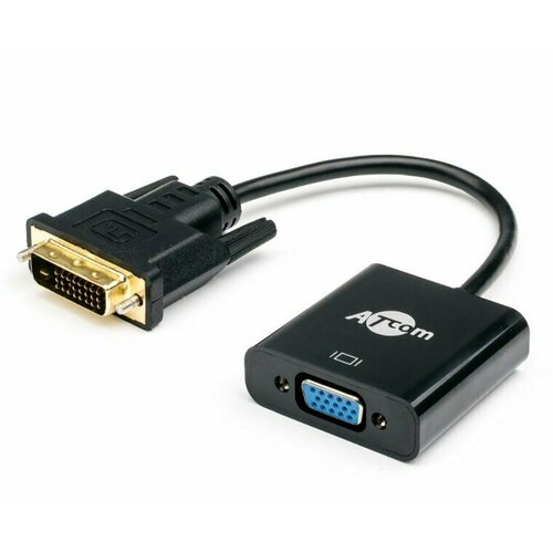 Переходник ATCOM (АТ9214) DVI-D - VGA (f) 0.1 m кабель переходник espada edvi dvga dvi d m d sub f black