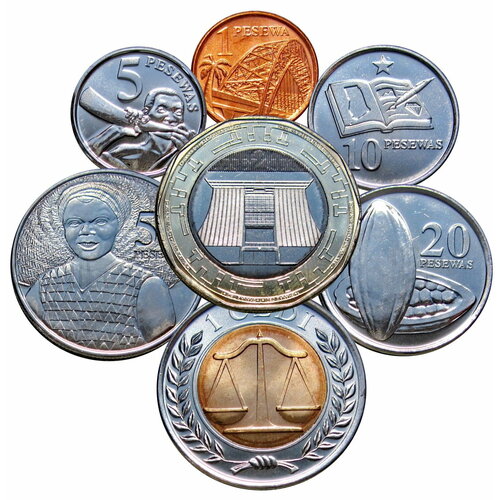 Набор монет 2007-2019 Гана UNC набор евро монет 2019 испания unc