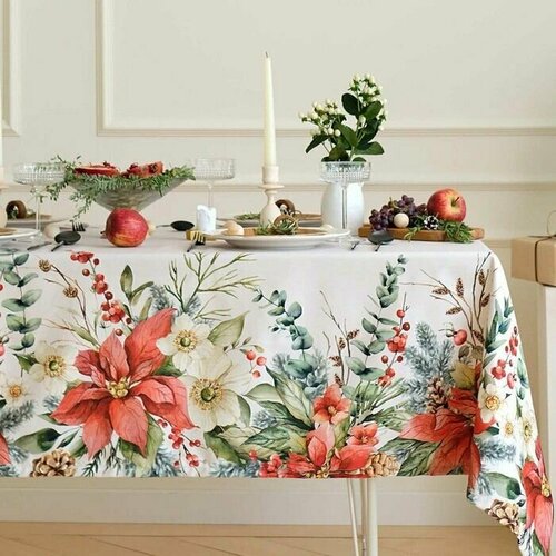 Скатерть 110x149 см Прямоугольная Новогодняя Саржа 3152₽