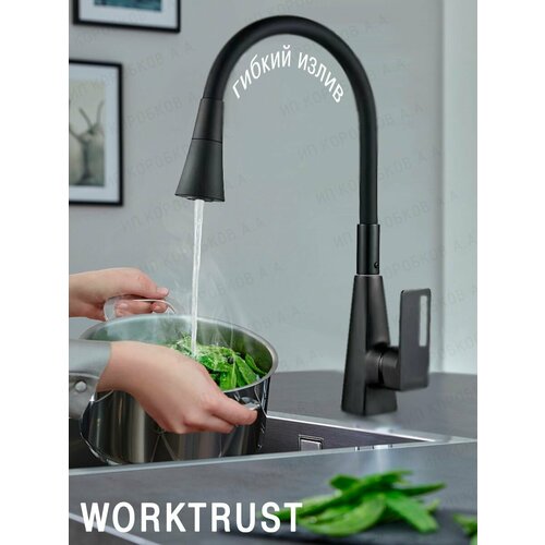 Смеситель гибкий WT4044-6 черный