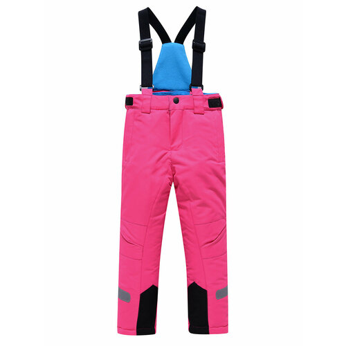 Полукомбинезон MTFORCE для девочек, карманы, подтяжки, манжеты, размер 98, розовый