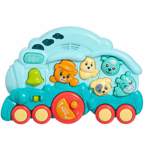фото Развивающая игрушка для малышей поезд мы едем, едем, едем baby g голубой