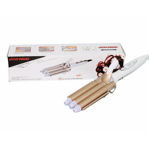 Плойка тройная для завивки волос керамическое покрытие 2 режима Baizheng 98700₽