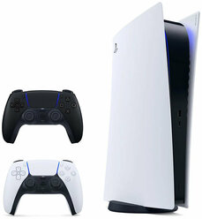 Игровая приставка Sony PlayStation 5 Slim Digital Edition, без дисковода, 1000 ГБ SSD, без игр, 2 геймпада, （Белый+черный）