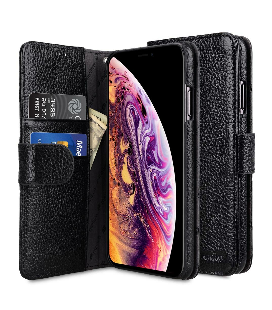 Кожаный чехол книжка Melkco для Apple iPhone Xs Max 6.5" - Wallet Book Type - черный