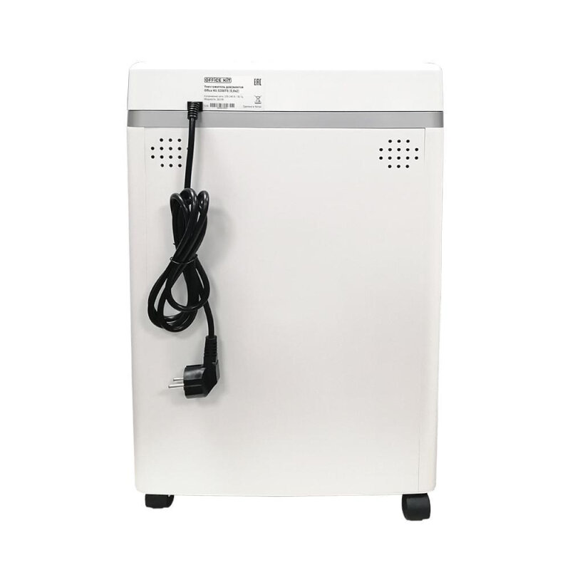 Шредер Office Kit S200TSCD 0,8x2 белый (секр. P-7) фрагменты 6лист. 25лтр. скобы пл. карты CD — фото 9