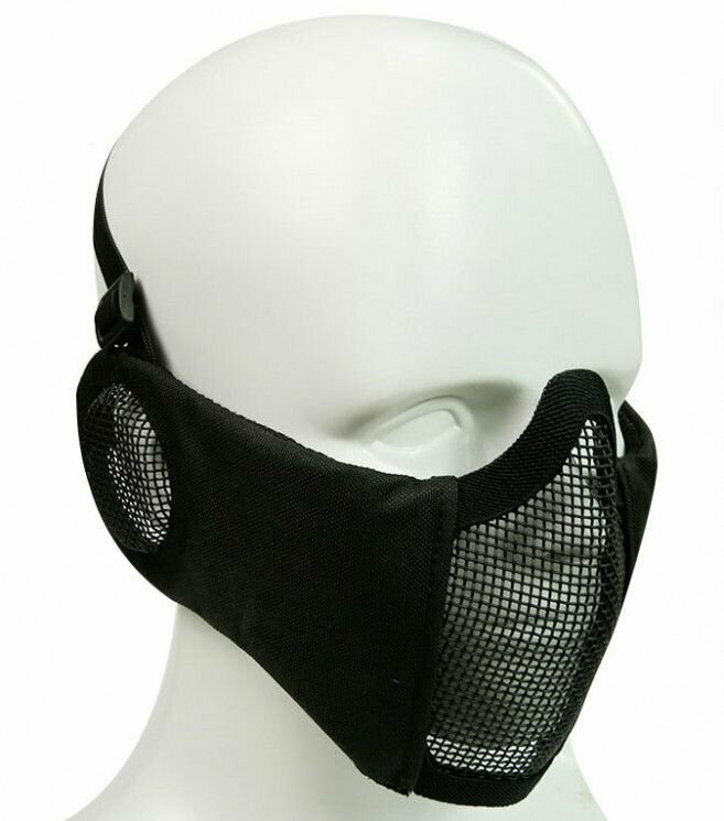 Маска на нижнюю часть лица, с ушами черный