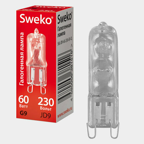 Лампа галогенная капсульная SWEKO G9, 60 Вт, 230 В