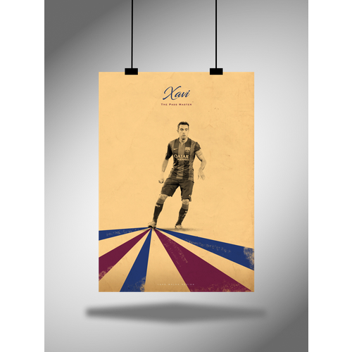 Постер плакат интерьерный на стену футбол Хави А3