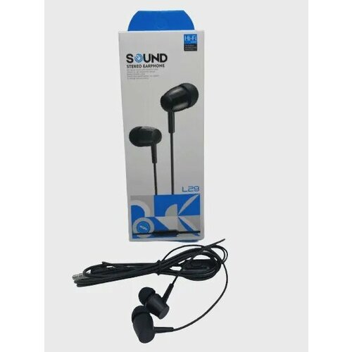 Проводные вакуумные наушники Sound Stereo L29 HI-Fi BASS Earphones/черные