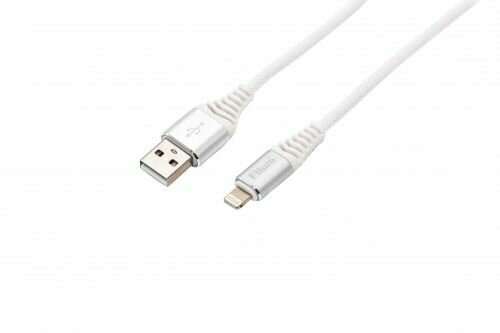 фото Кабель интерфейсный USB 2.0 Filum FL-CPro-U2-AM-LM 2 А, алюминиевые разъемы: USB A male - Lightning male, нейлоновая оплетка, пакет.