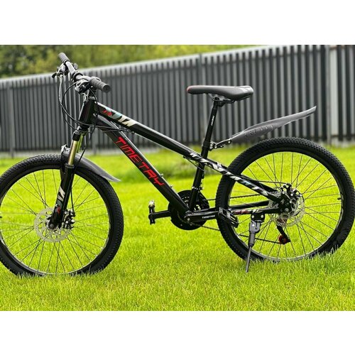 Велосипед подростковый Richiesto TT022 на 24 колесах рама 14 для отдыха и прогулок чёрный 2081000₽