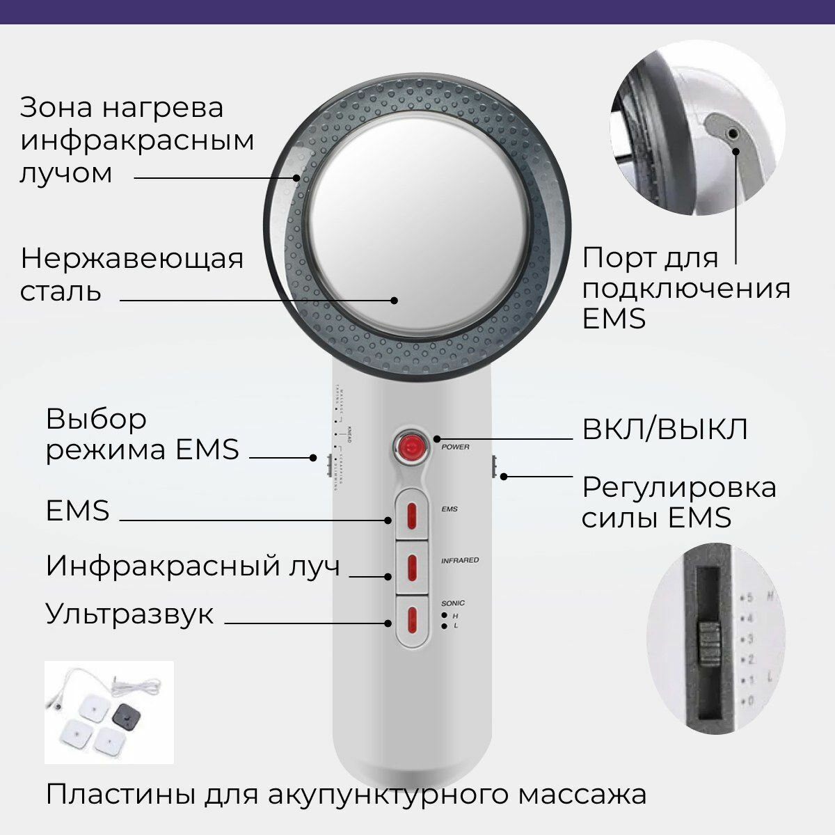 Ультразвуковой миостимулятор / Массажер для тела / Антицеллюлитный вибромассажер для похудения - фотография № 6