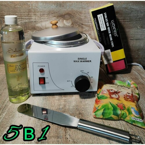 Набор для депиляции с воскоплавом, 5 в 1