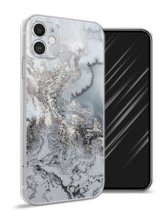 Силиконовый чехол "Морозная лавина серая" на Apple iPhone 11 / Айфон 11