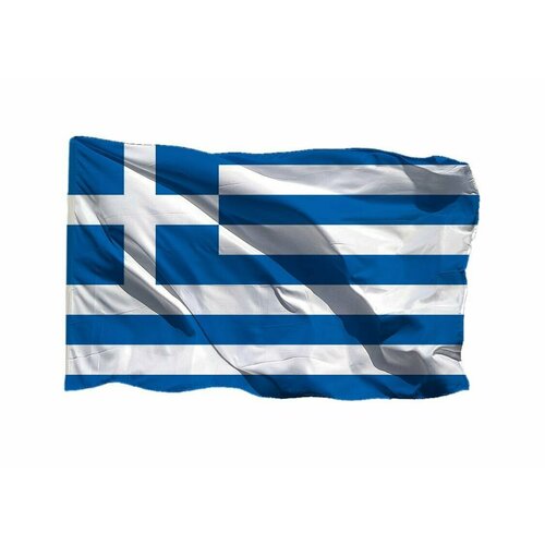Флаг Греции на шёлке, 70х105 см - для ручного древка флаг бикинского краснознамённого 77 погранотряда на шёлке 70х105 см для ручного древка
