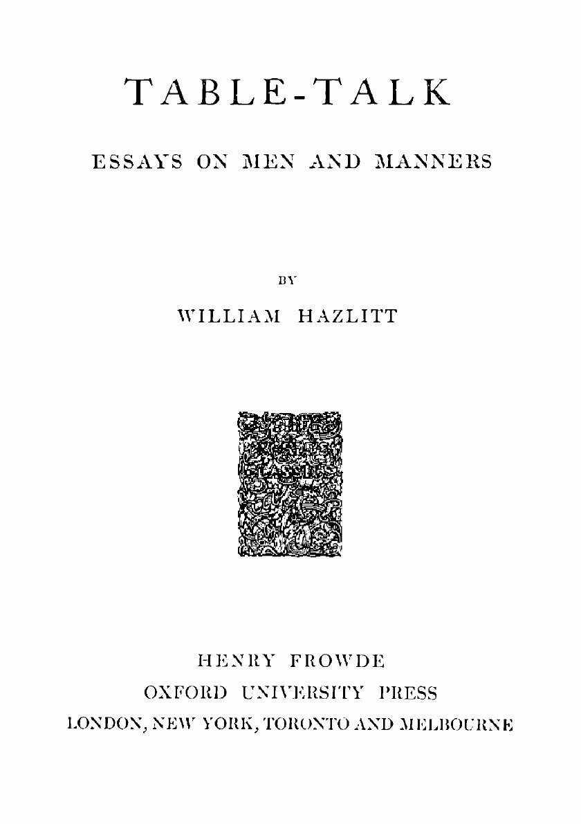 Table talk (William Hazlitt) - фото №4