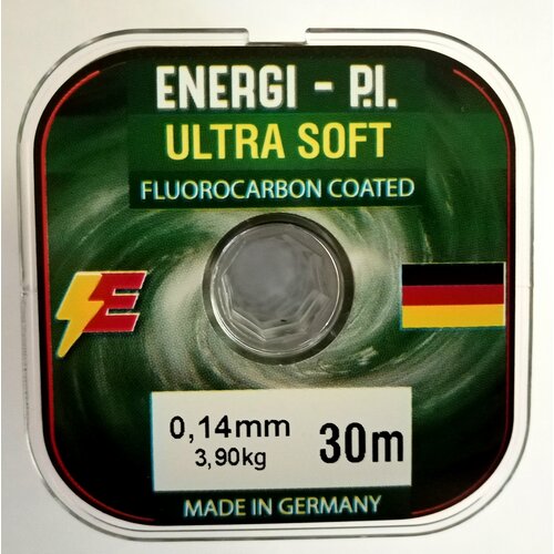 Леска рыболовная, монофильная ULTRA SOFT Fluorocarbon coated, 30 м; 0.14 мм ENERGI-P. I.