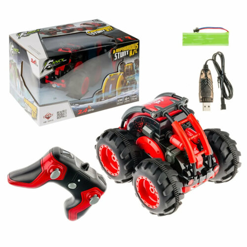 Машина перевертыш трюковой на радиоуправлении с пультом управления, аккумулятором и зарядным устройством