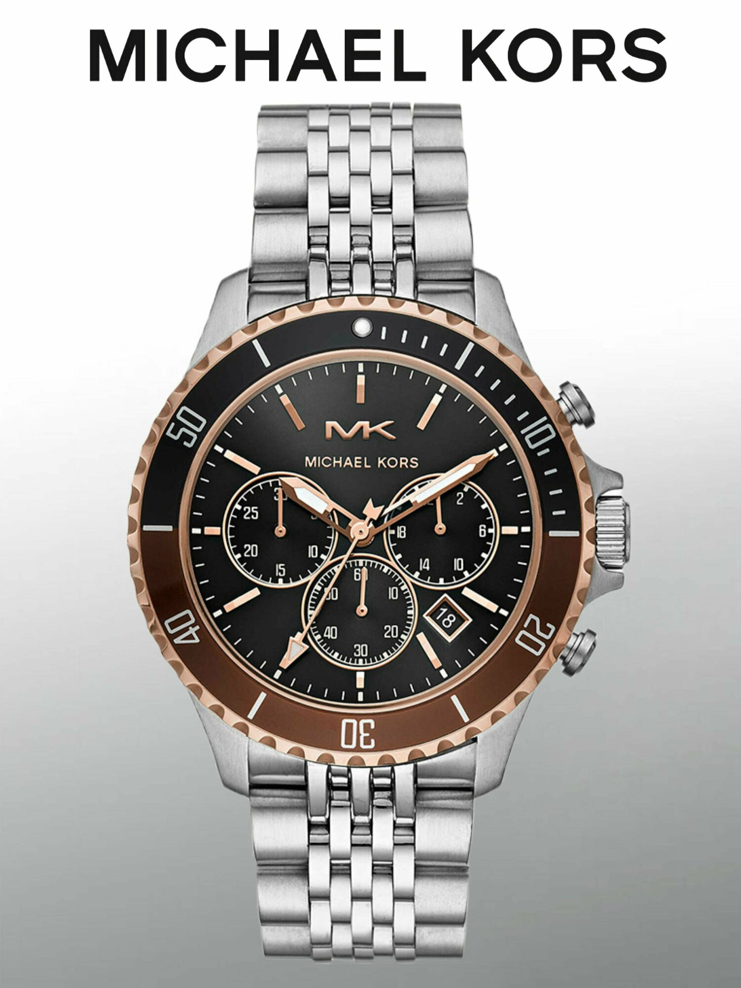 Наручные часы MICHAEL KORS MK8725, серебряный, черный