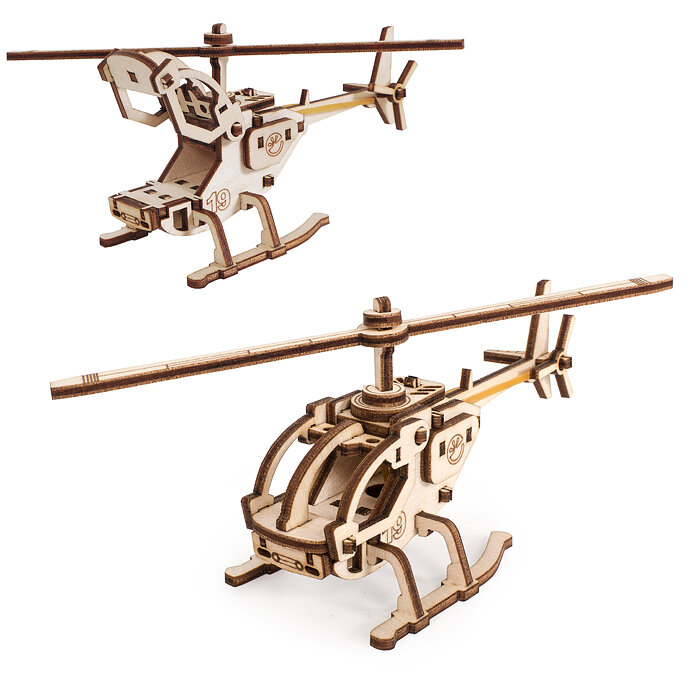 Конструктор Lemmo деревянный Вертолет "Робинзон", 30 деталей, артикул 0149