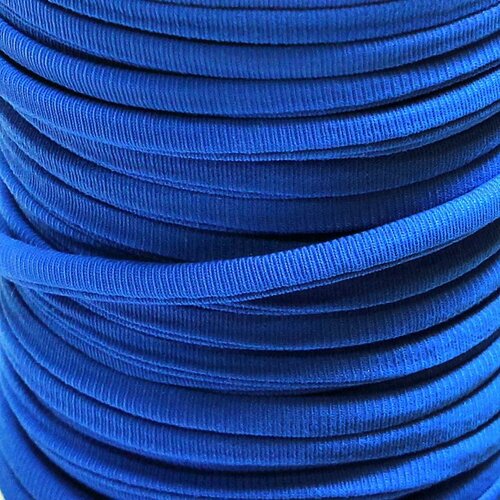 Шнур эластичный 5х3 мм 6 метров для шитья / рукоделия / лайкра-браслетов, цвет синий