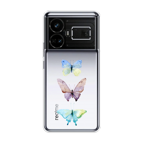 Силиконовый чехол на Realme GT5 / Реалми GT5 Акварельные бабочки, прозрачный силиконовый чехол на realme gt5 реалми gt5 билет в нью йорк прозрачный