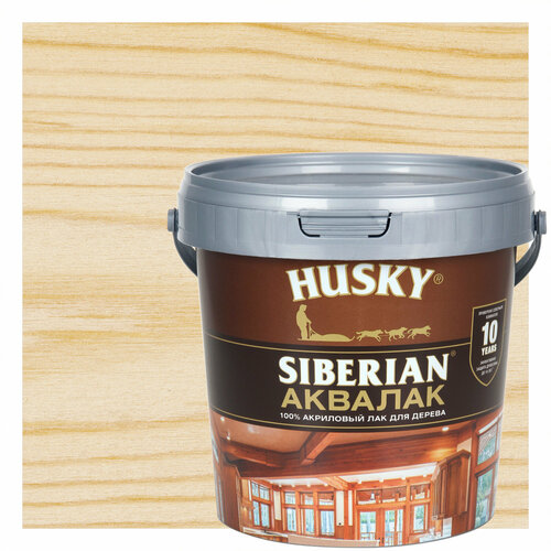 Аквалак для дерева акриловый Husky Siberian цвет прозрачный 0.9 л husky siberian аквалак 2 5л