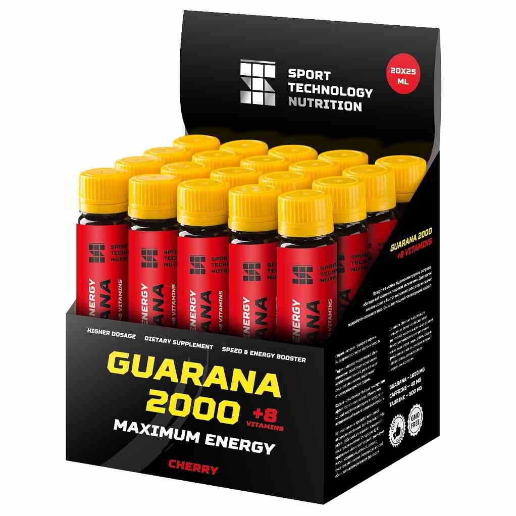 Жиросжигатель SPORT TECHNOLOGY NUTRITION Guarana, 20x25мл, ампулы, вишня - фото №2