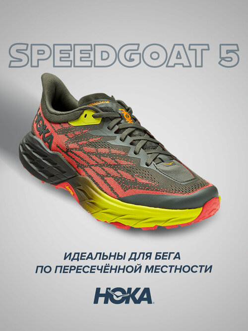 Кроссовки HOKA Speedgoat 5, полнота D, размер US10.5D/UK10/EU44 2/3/JPN28.5, красный, черный