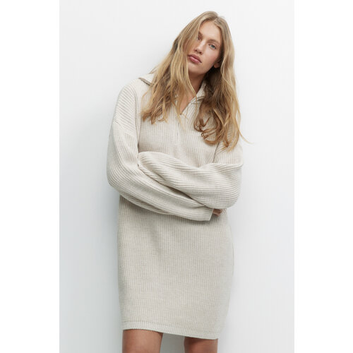 фото Платье befree basic, размер l/xl, бежевый меланж