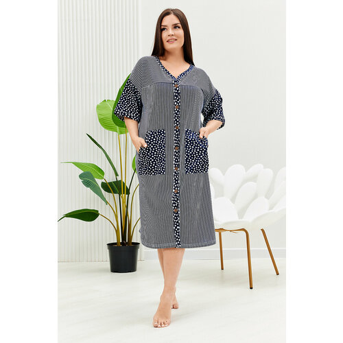 фото Халат натали, размер 62, синий