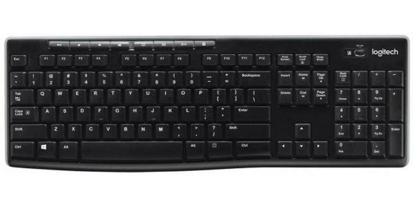 Клавиатура беспроводная Logitech K270 USB черный серый