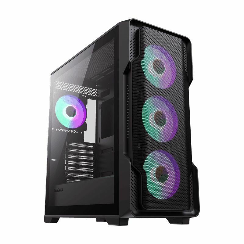 Корпус для пк игровой GameMax SIEGE BK, черный, m atx, atx, itx