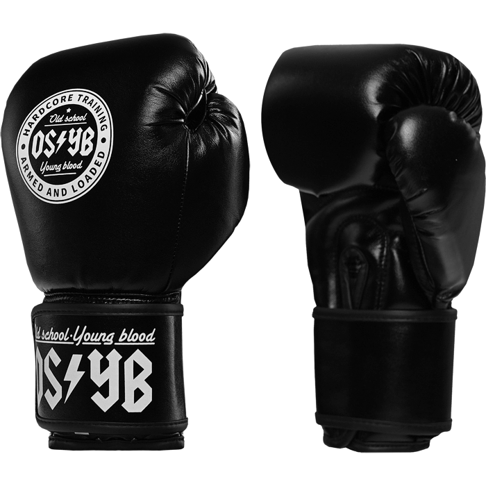 Боксерские перчатки Hardcore Training OSYB MF Black. 16oz