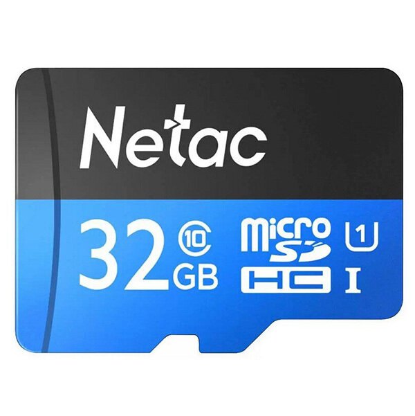 Карта памяти Netac MicroSD 32GB V10A1C10 100Mb/s+adp