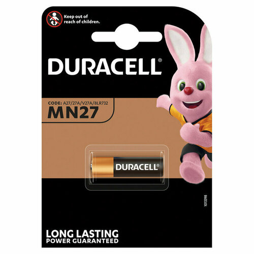 Батарейка Duracell MN27 (27A) 12V алкалиновая, 1BL, 239294 комплект 7 шт батарейка duracell mn27 27a 12v алкалиновая 1bl