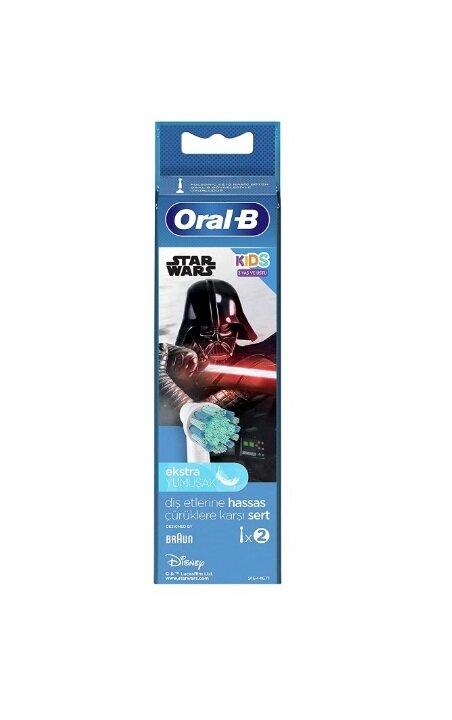 Набор насадок Oral-B Stages Kids Starwars для электрической щетки, красный, 2 шт.