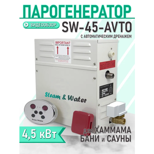 Парогенератор steam&water 45 4,5кВт, 220В/380В (объем парной 6 м3) Автоматический дренаж паровая форсунка для парогенератора tylo bahia home