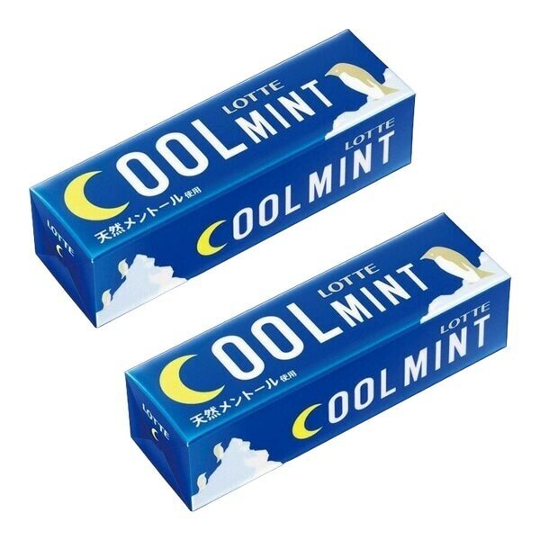 Жевательная резинка освежающая мята Cool mint Lotte, 19,1 г х 2 шт