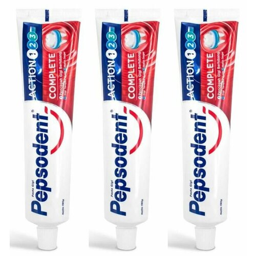 Pepsodent Зубная паста Action 1-2-3 complete, комплексная защита, 75 г, 3 шт pepsodent зубная паста action тройное действие 75 г 6 шт