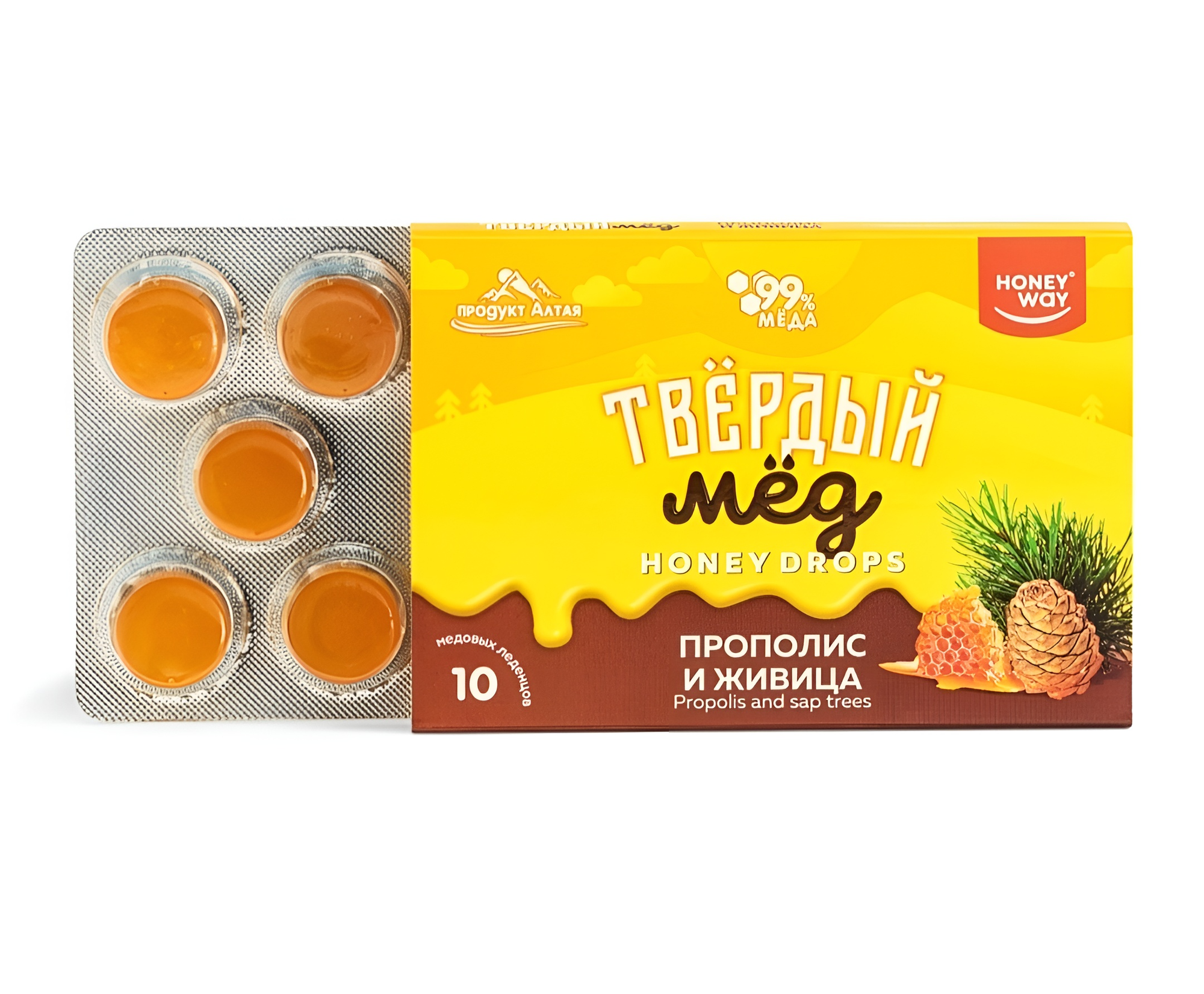 фото Твёрдый мёд (прополис и живица)/в поход/с собой/перекус/мед/польза/быстро/вкусно/порционный/аптека/конфеты/сладкое/воск/антисептик/горло/леденцы