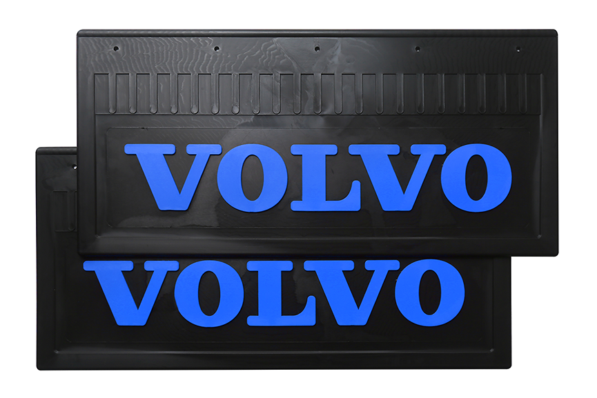 Брызговики задние грузовые VOLVO 520*250 (LUX) черные с синей надписью