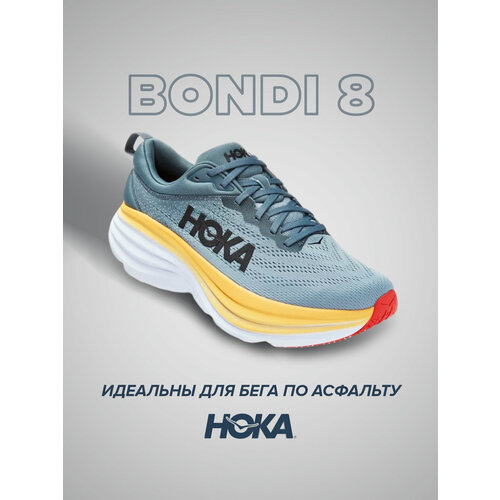 фото Кроссовки hoka bondi 8, полнота 2e, размер us10ee/uk9.5/eu44/jpn28, голубой