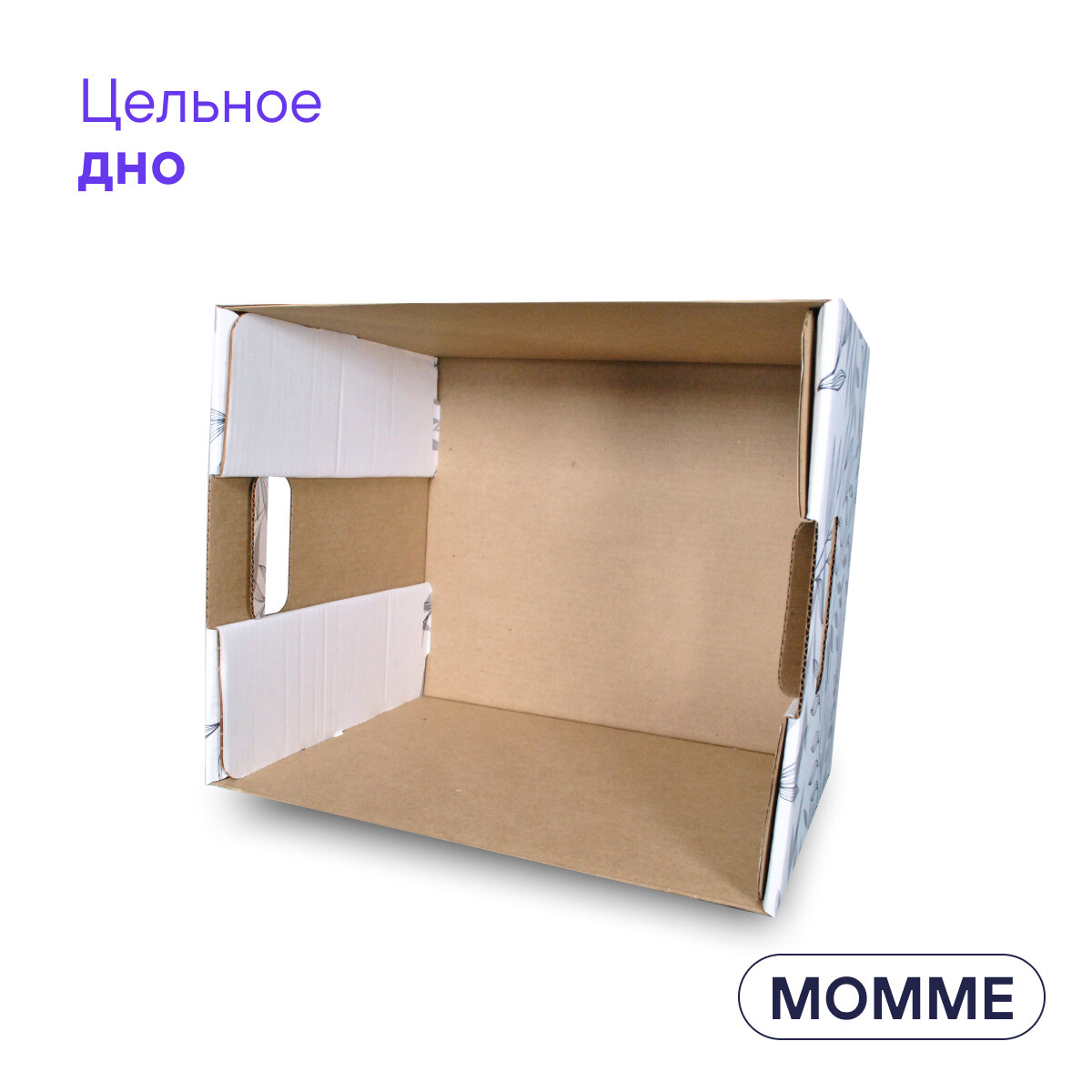 Коробка для хранения вещей и игрушек BOXY момме 38х33х30 см, зеленый короб с белой крышкой, гофрокартон, в упаковке 4 шт