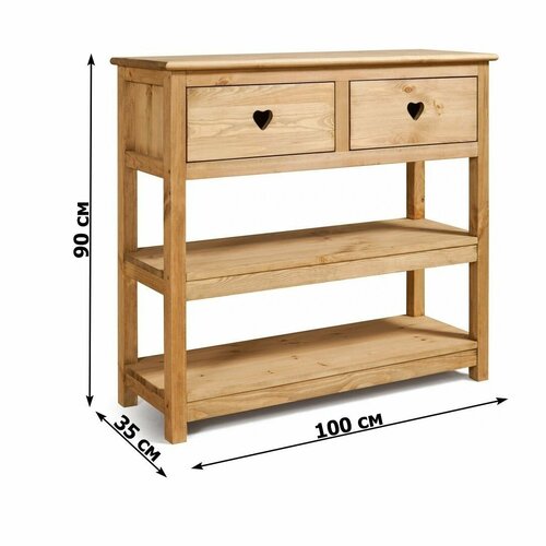 Консоль KR49 2 полки Прованс СтарениеВоск 100х35х90 см 32273₽