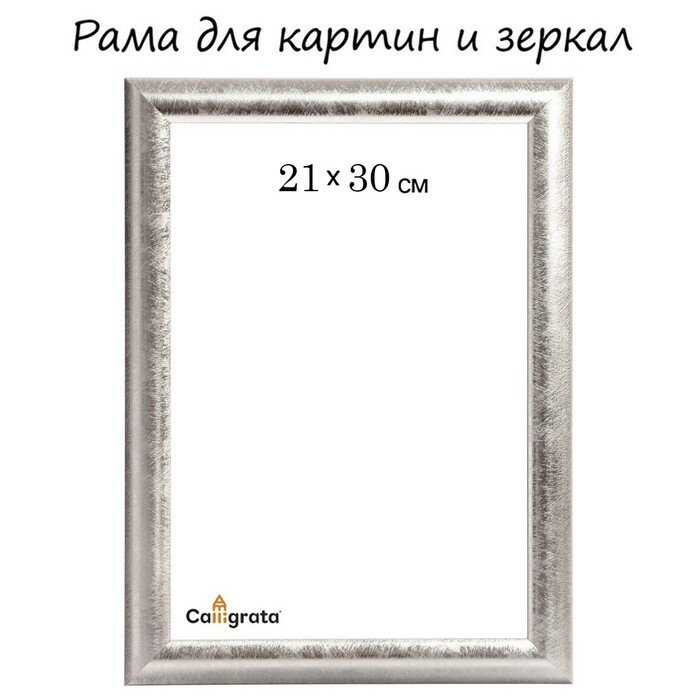 Calligrata Рама для картин (зеркал) 21 х 30 х 2,7 см, пластиковая, Calligrata 6472, серебро