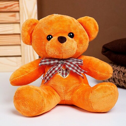 Мягкая игрушка Мишка с бантиком 18 см цвет бежевый 696₽